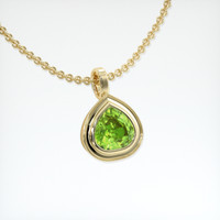 3.19 Ct. Gemstone Pendant, 14K Yellow Gold 2