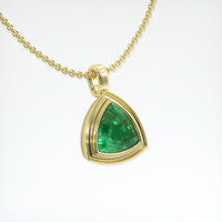 5.66 Ct. Emerald Pendant, 18K Yellow Gold 2