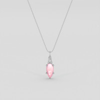 1.85 Ct. Pink Rose Quartz Pendant, Silver 1
