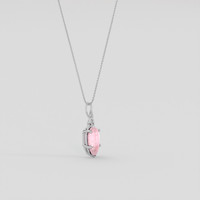 1.85 Ct. Pink Rose Quartz Pendant, Silver 2
