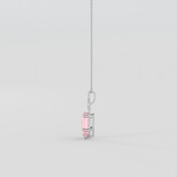 1.85 Ct. Pink Rose Quartz Pendant, Silver 3