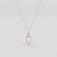 1.85 Ct. Pink Rose Quartz Pendant, Silver 4