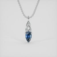 0.27 Ct. Blue Sapphire Pendant, Silver 1
