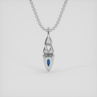 0.27 Ct. Blue Sapphire Pendant, Silver 4