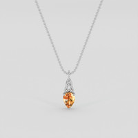 0.67 Ct. Padparadscha Sapphire Pendant, 10K White Gold 1