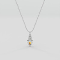 0.67 Ct. Padparadscha Sapphire Pendant, 10K White Gold 4