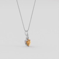 0.67 Ct. Padparadscha Sapphire Pendant, 14K White Gold 2