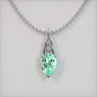 1.31 Ct. Emerald Pendant, 18K White Gold 1