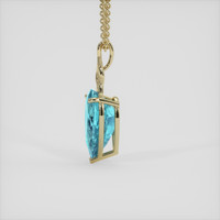 7.48 Ct. Blue Aquamarine Pendant, 14K Yellow Gold 3