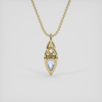 0.62 Ct. Blue Sapphire Pendant, 14K Yellow Gold 4