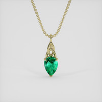 0.62 Ct. Emerald Pendant, 18K Yellow Gold 1