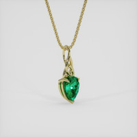 0.62 Ct. Emerald Pendant, 18K Yellow Gold 2