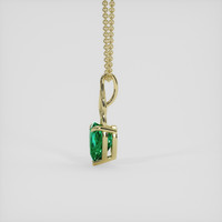 0.62 Ct. Emerald Pendant, 18K Yellow Gold 3