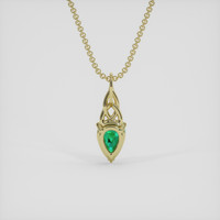 0.62 Ct. Emerald Pendant, 18K Yellow Gold 4