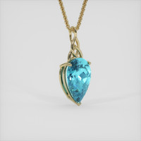 7.48 Ct. Blue Aquamarine Pendant, 18K Yellow Gold 2