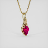 0.48 Ct. Pinkish Red Ruby Pendant, 18K Yellow Gold 2