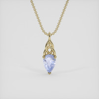 0.62 Ct. Blue Sapphire Pendant, 18K Yellow Gold 1