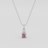 0.60 Ct. Pinkish Purple Sapphire Pendant, 14K White Gold 1