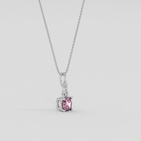 0.60 Ct. Pinkish Purple Sapphire Pendant, 14K White Gold 2
