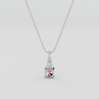 0.60 Ct. Pinkish Purple Sapphire Pendant, 14K White Gold 4