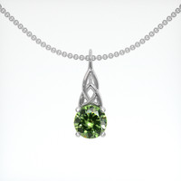 0.75 Ct. Gemstone Pendant, 18K White Gold 1