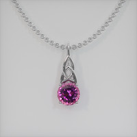 0.88 Ct. Gemstone Pendant, 18K White Gold 1