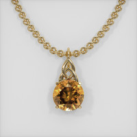 6.85 Ct. Gemstone Pendant, 14K Yellow Gold 1