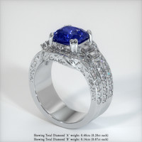 2.68 Ct. Blue Sapphire Ring, Platinum 950 2