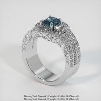 1.13 Ct. Bluish Green to Reddish Purple Alexandrite Ring, Platinum 950 2