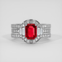 2.01 Ct. Ruby Ring, Platinum 950 1