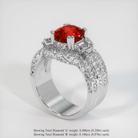 3.00 Ct. Ruby Ring, Platinum 950 2