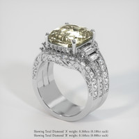 6.39 Ct. Yellow Sapphire Ring, Platinum 950 2