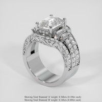 3.59 Ct. White Sapphire Ring, Platinum 950 2