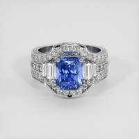 3.11 Ct. Blue Sapphire Ring, Platinum 950 1
