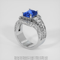 3.11 Ct. Blue Sapphire Ring, Platinum 950 2