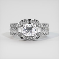 2.21 Ct. White Sapphire Ring, Platinum 950 1