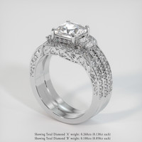 2.21 Ct. White Sapphire Ring, Platinum 950 2