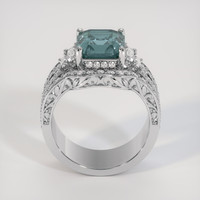 4.11 Ct. Greenish Blue Sapphire Ring, Platinum 950 3