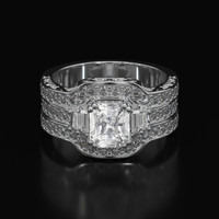 2.12 Ct. White Sapphire Ring, Platinum 950 1
