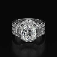 3.99 Ct. White Sapphire Ring, Platinum 950 1