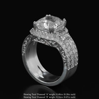 3.99 Ct. White Sapphire Ring, Platinum 950 2