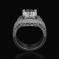 3.99 Ct. White Sapphire Ring, Platinum 950 3