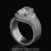 3.16 Ct. White Sapphire Ring, Platinum 950 2