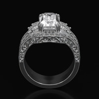 3.16 Ct. White Sapphire Ring, Platinum 950 3