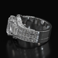 3.16 Ct. White Sapphire Ring, Platinum 950 4