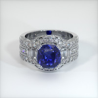 2.68 Ct. Blue Sapphire Ring, 10K White Gold 1