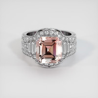 3.85 Ct. Pink Tourmaline Ring, 10K White Gold 1