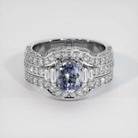 1.28 Ct. Greyish Blue Sapphire Ring, 10K White Gold 1