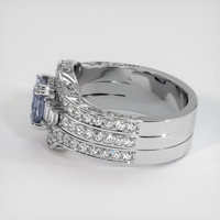 1.28 Ct. Greyish Blue Sapphire Ring, 10K White Gold 4