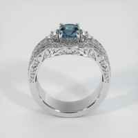 1.13 Ct. Bluish Green to Reddish Purple Alexandrite Ring, 14K White Gold 3